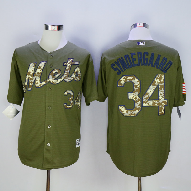 Men New York Mets #34 Syndergaard Green MLB Jerseys->->MLB Jersey